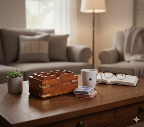 Twin Pack Wooden Playing Card Box