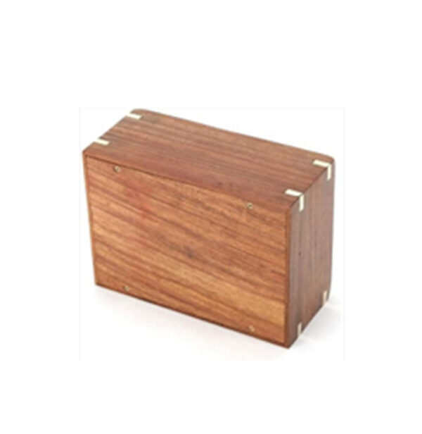 Handcrafted Wooden Pet Urn Box with Brass Paw Inlay