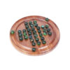 Handcrafted Wooden Solitaire Game with Marbles - Round Board