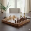 Magnetic Wooden Chess Set 7"x7" – Folding Box with Chess Pieces, Acacia & Maple Wood – Perfect Gift for Father’s Day, Mother’s Day, Christmas, Birthday