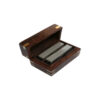 Wooden Playing Card Storage Box - 2 Deck Holder with Brass Ace Inlay & 12 Brass Corners (12.5x7.5x7.5 cm)