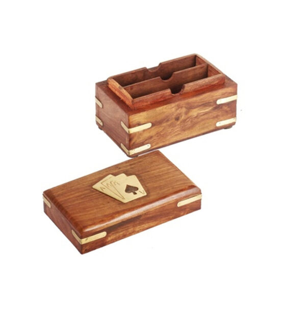 Twin Pack Wooden Playing Card Box