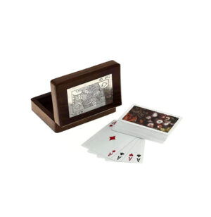 Wooden Playing Card Holder Boxes for Storage Playing Card with King Design