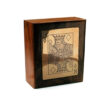 Wooden Playing Card Box - Single Deck Holder with Brass King of Diamonds Inlay, Acacia Wood (11.5 x 8 x 4 cm)
